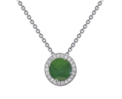 Lafonn Created Emerald Round Pendant