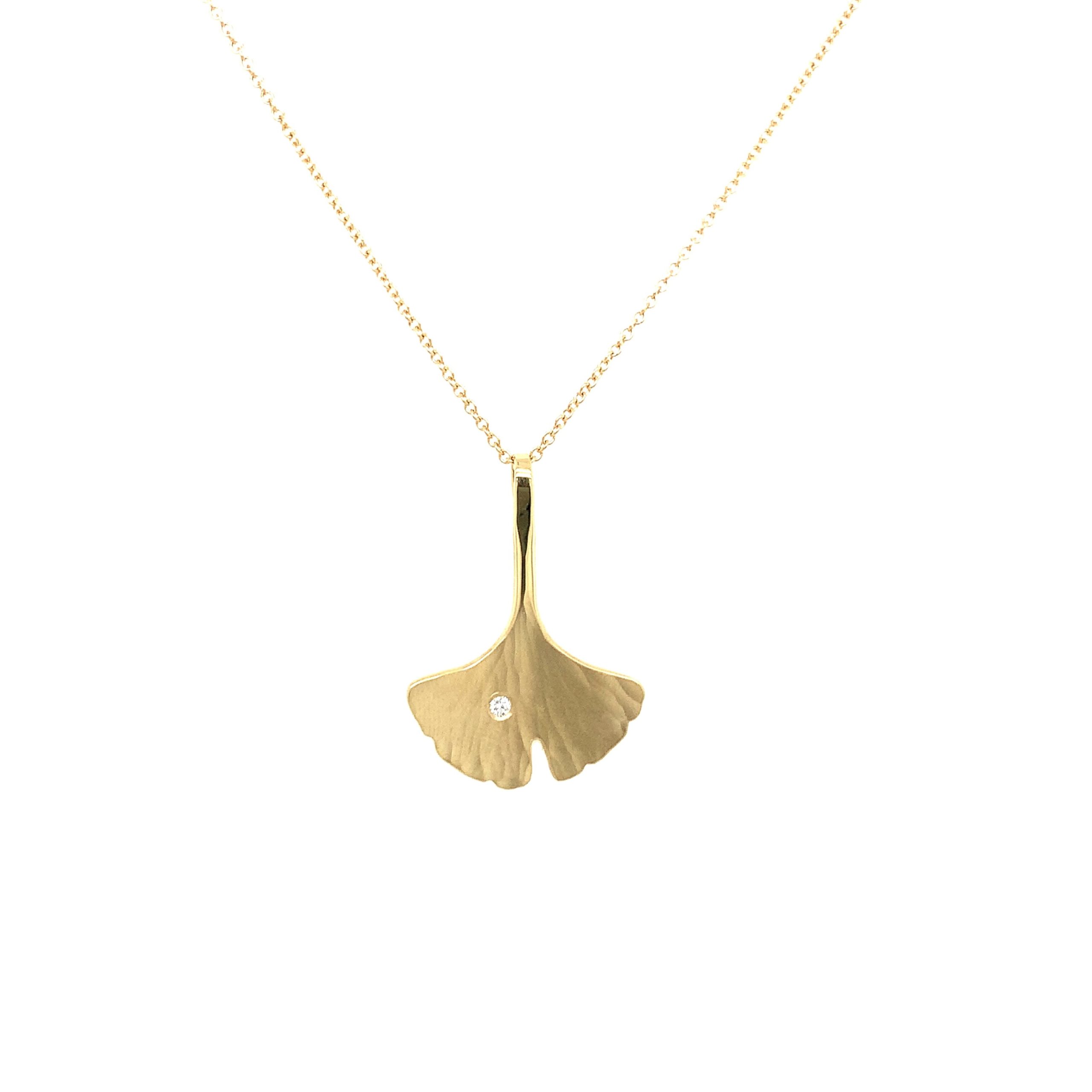 ginkgo bold 3 leaf necklace – Carla Caruso