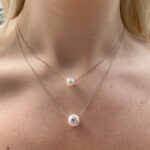 Rose Gold Freshwater Pearl Floating Necklace