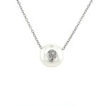 White Gold Freshwater Pearl Pendant Necklace