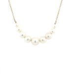 Yellow Gold Freshwater Pearl Link Necklace