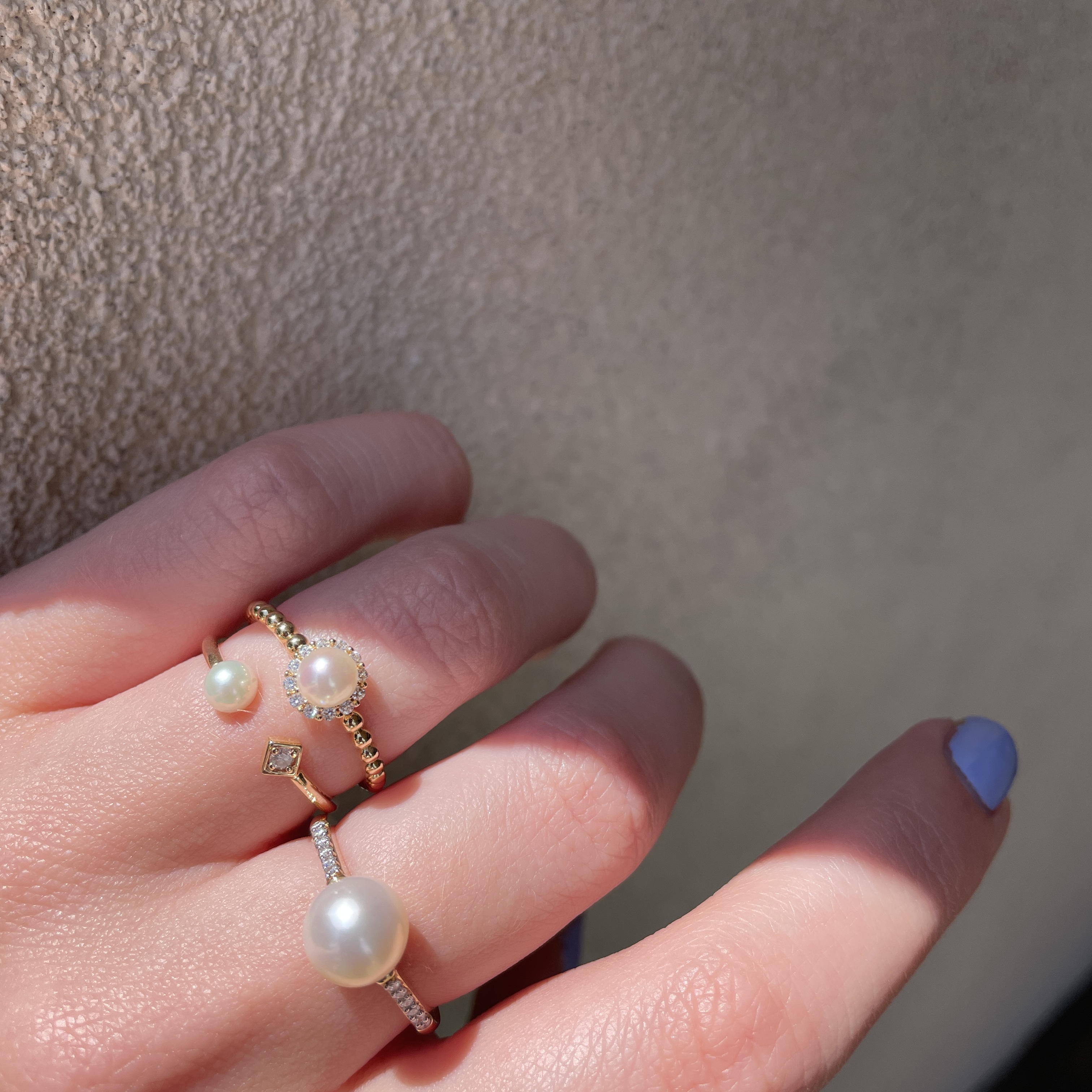 Yellow Gold Freshwater Pearl Ring