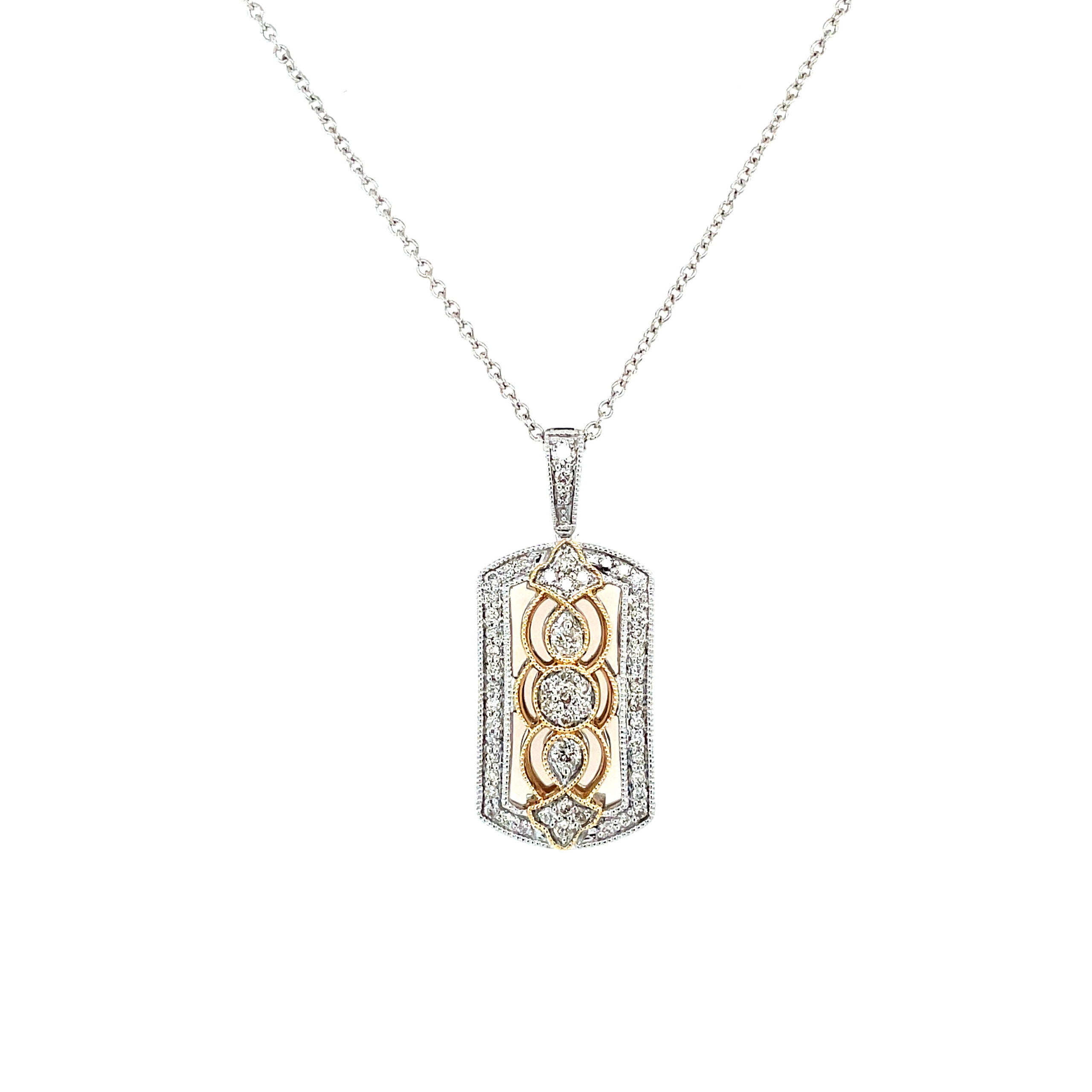 Two-Tone Gold Antique-Inspired Diamond Necklace