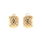 Yellow Gold Quilted Post Earrings