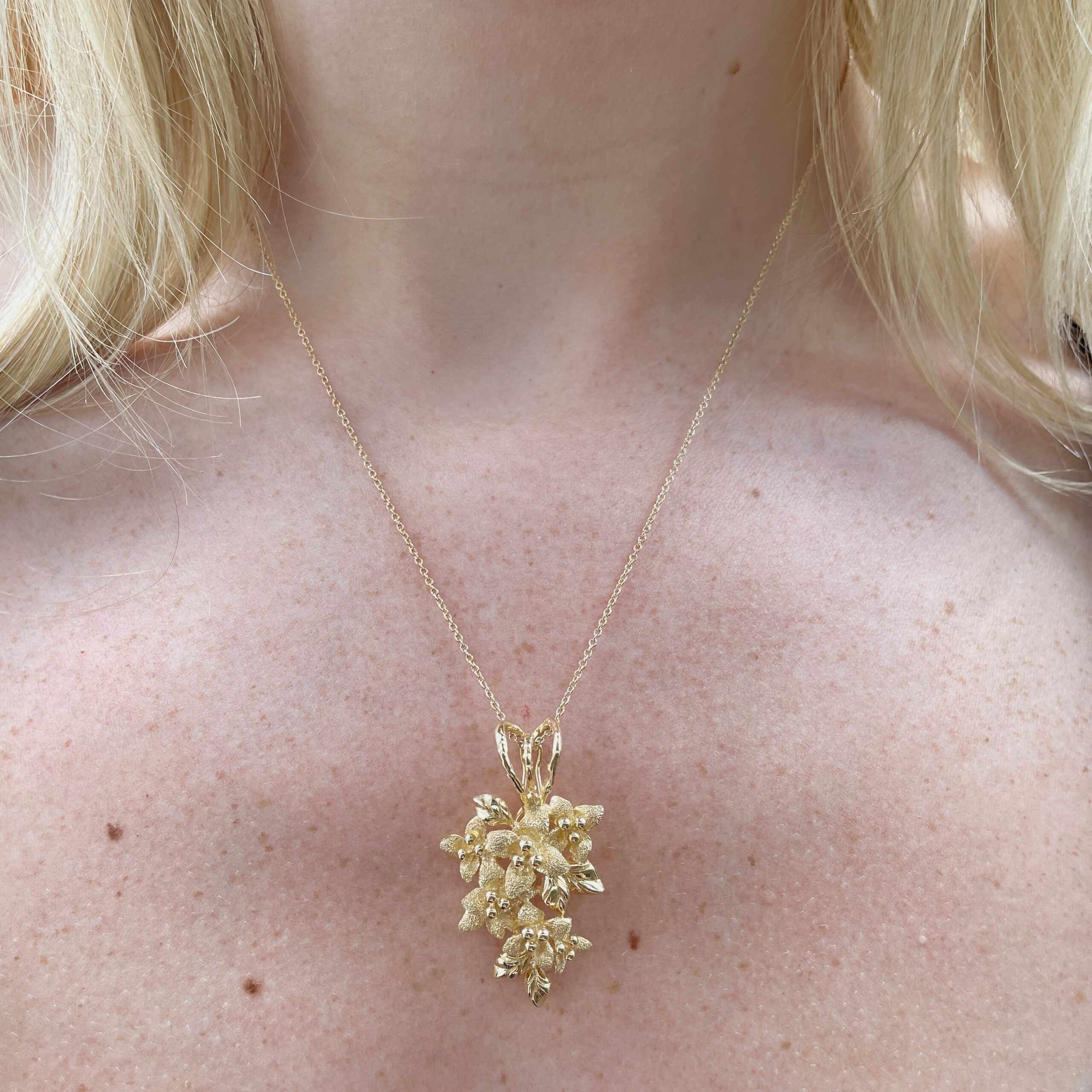Estate: Yellow Gold Floral Inspired Necklace