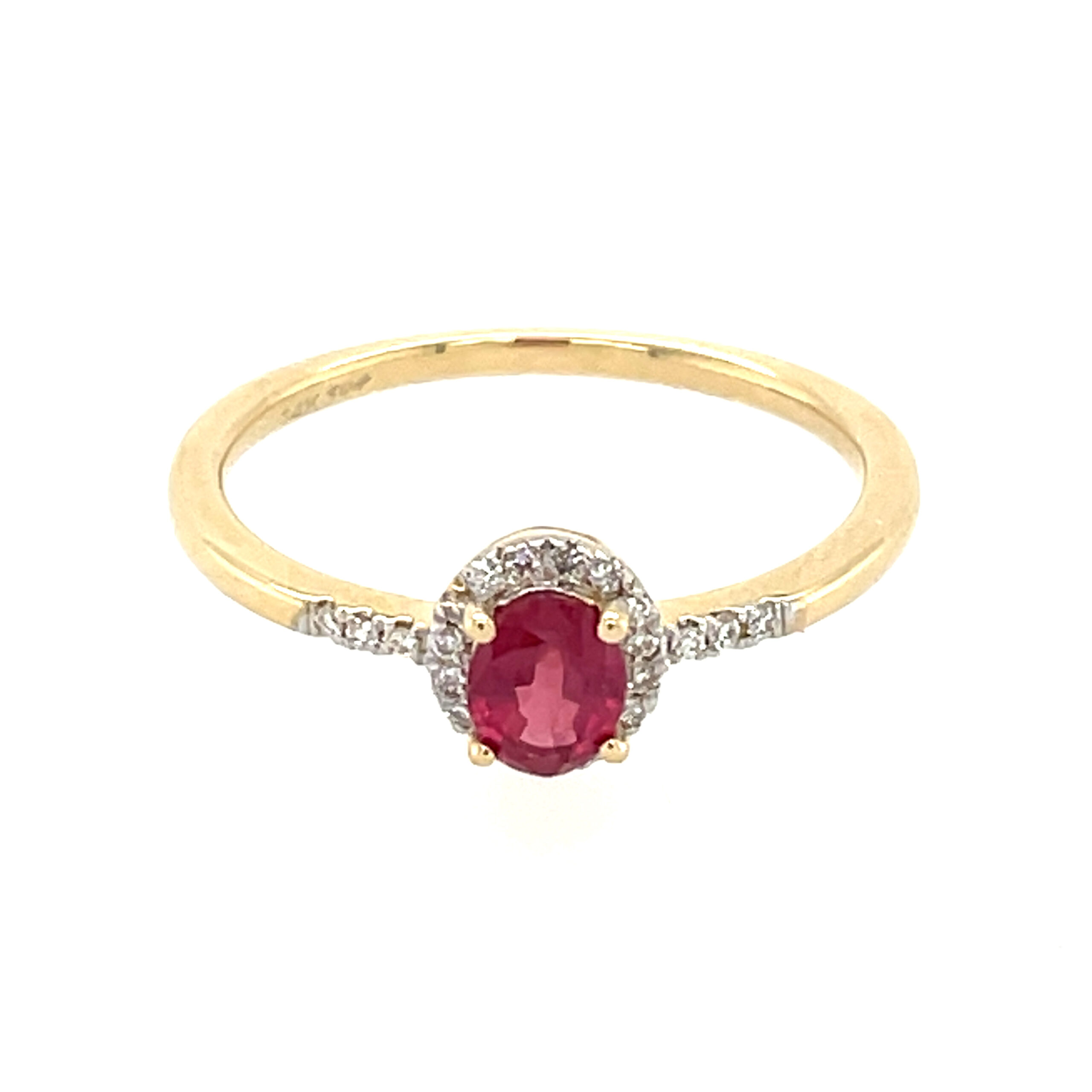 Yellow Gold Ruby Ring with Diamonds