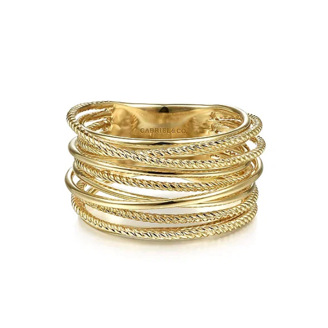 Gold Criss Cross Rope Ring
