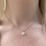 Estate: Pearl and Diamond Pendant Necklace