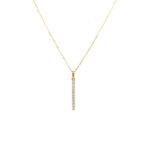 Yellow Gold Diamond Bar Necklace