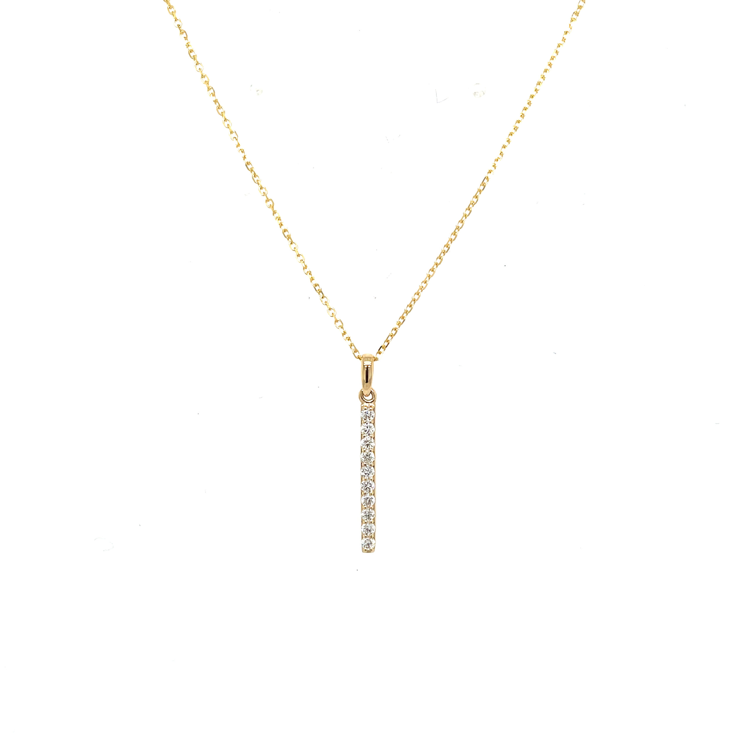 Yellow Gold Diamond Bar Necklace