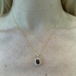 Yellow Gold Garnet and Diamond Necklace