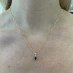 Yellow Gold Sapphire and Diamond Necklace