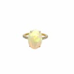 Yellow Gold Opal and Diamond Ring