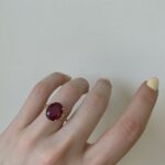 Estate: Yellow Gold Treated Ruby Ring