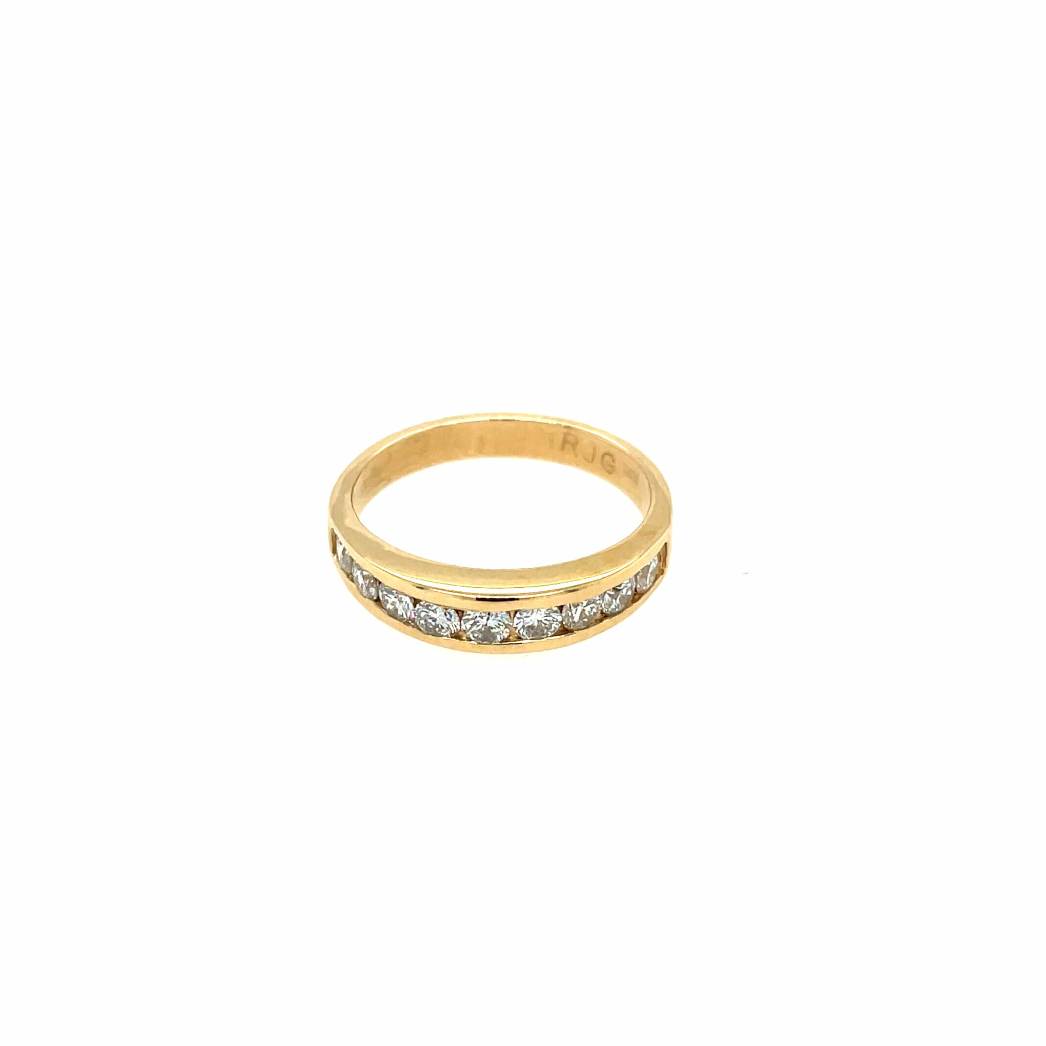 Estate: Yellow Gold Channel-Set Diamond Band