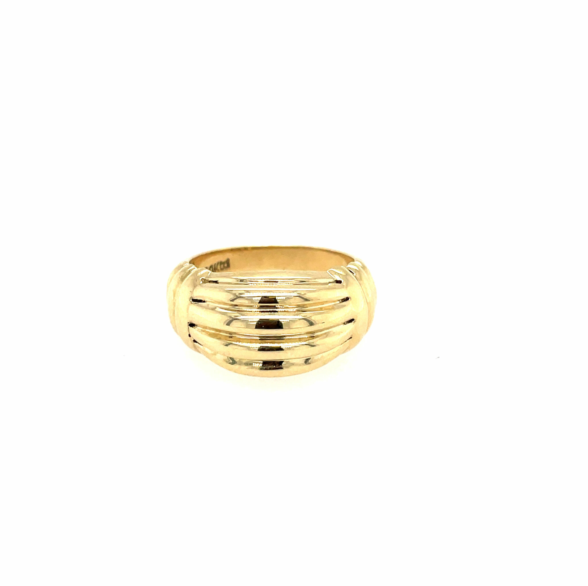 Estate: Yellow Gold Ridged Dome Ring