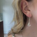 Sterling Silver Elongated Drop Earrings