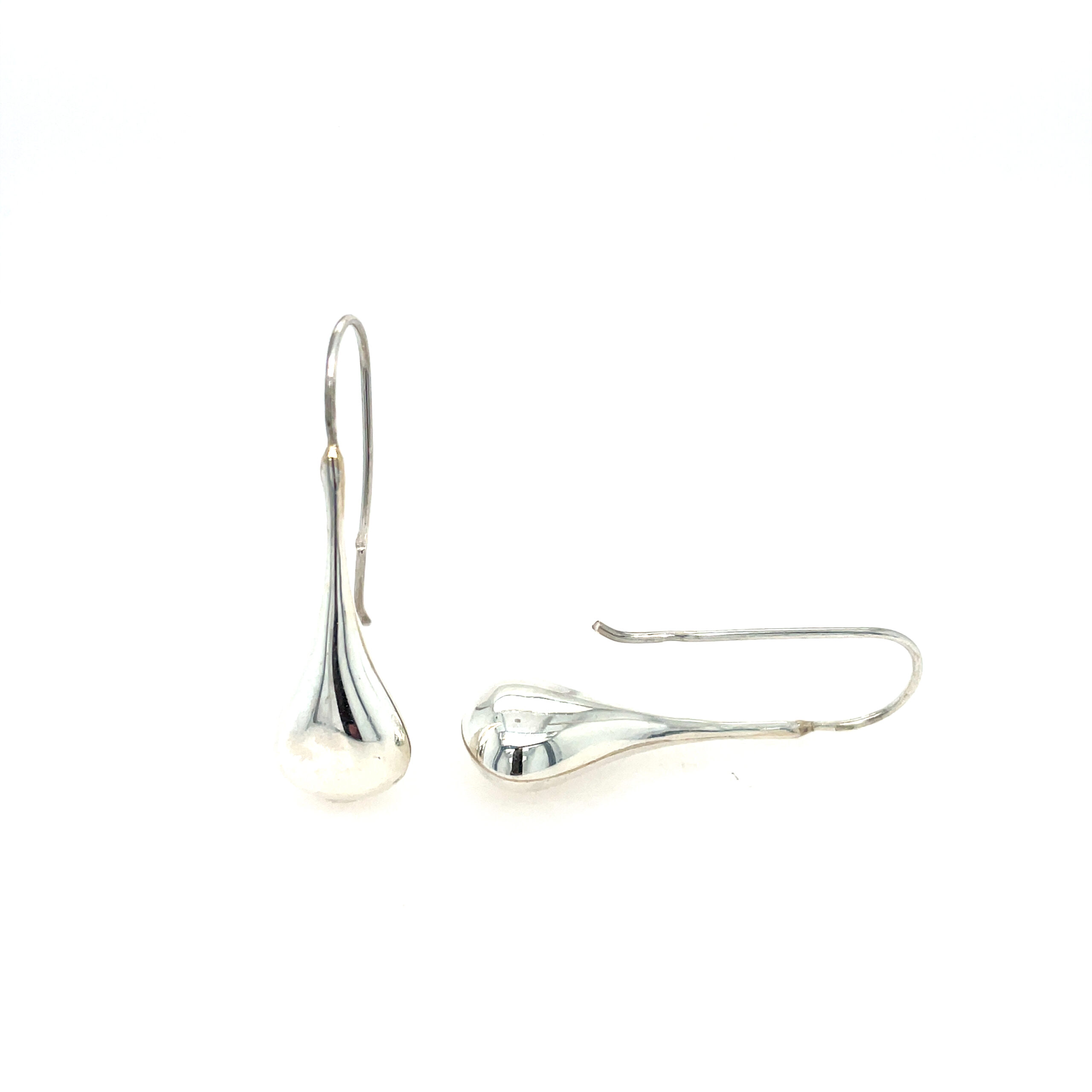 Sterling Silver Elongated Drop Earrings