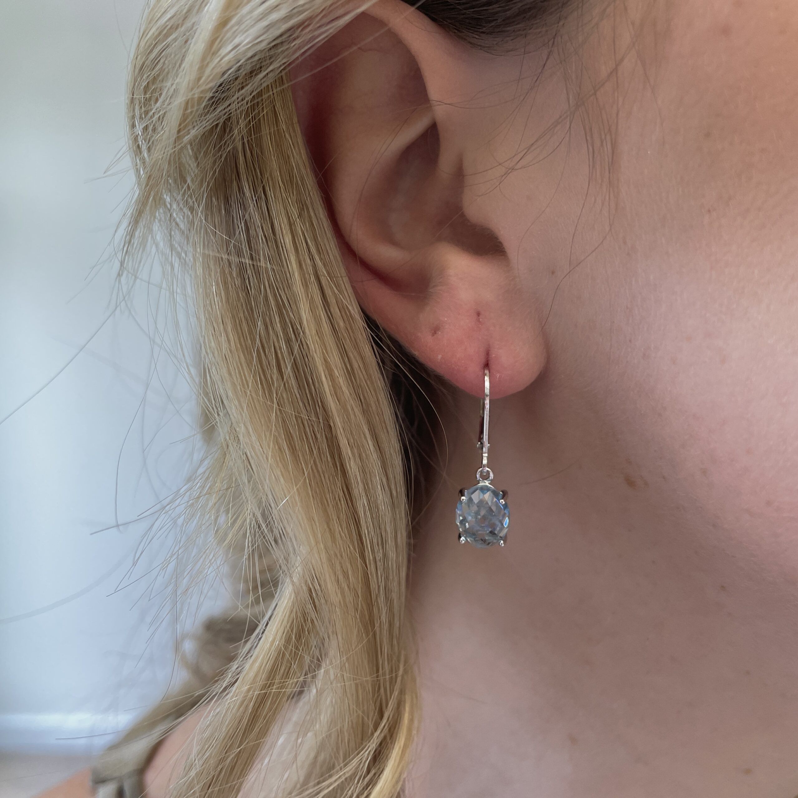 Sterling Silver Blue Topaz Dangle Earrings