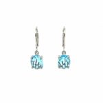 Sterling Silver Blue Topaz Dangle Earrings