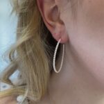 Sterling Silver Beaded Hoop Earrings