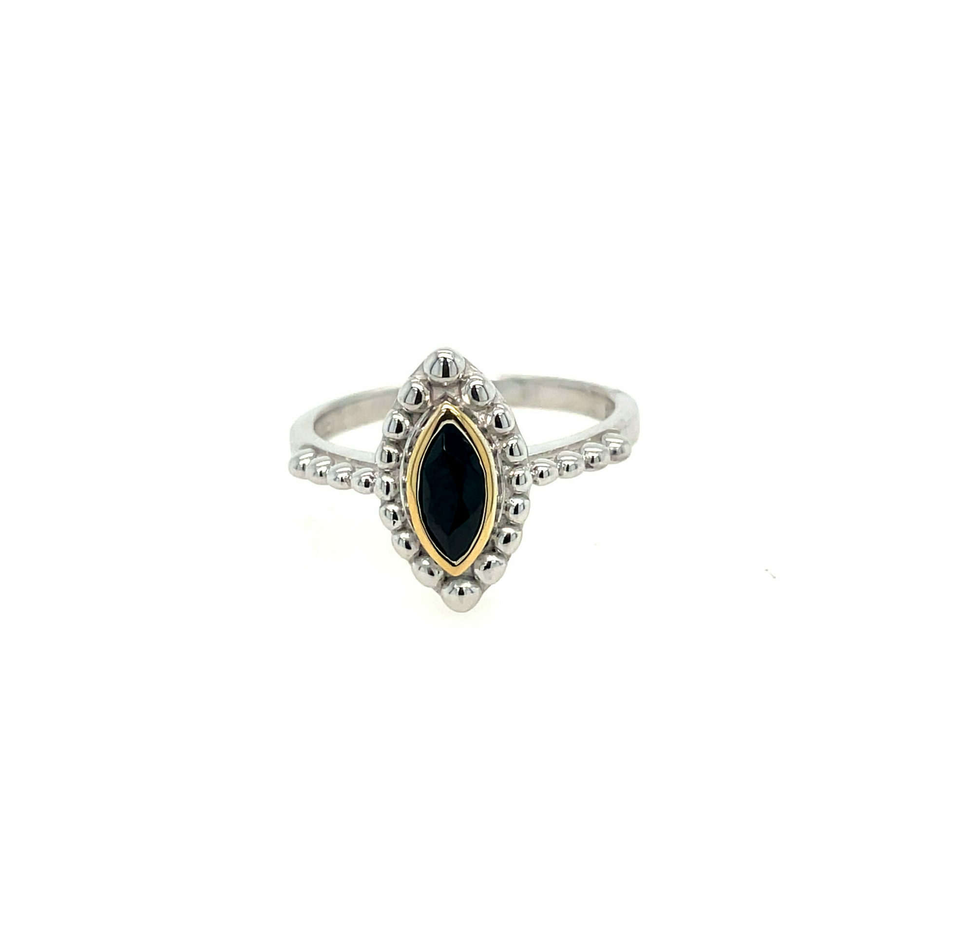 Sterling Silver Marquise Onyx Ring