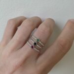 Sterling Silver Emerald Stacking Band