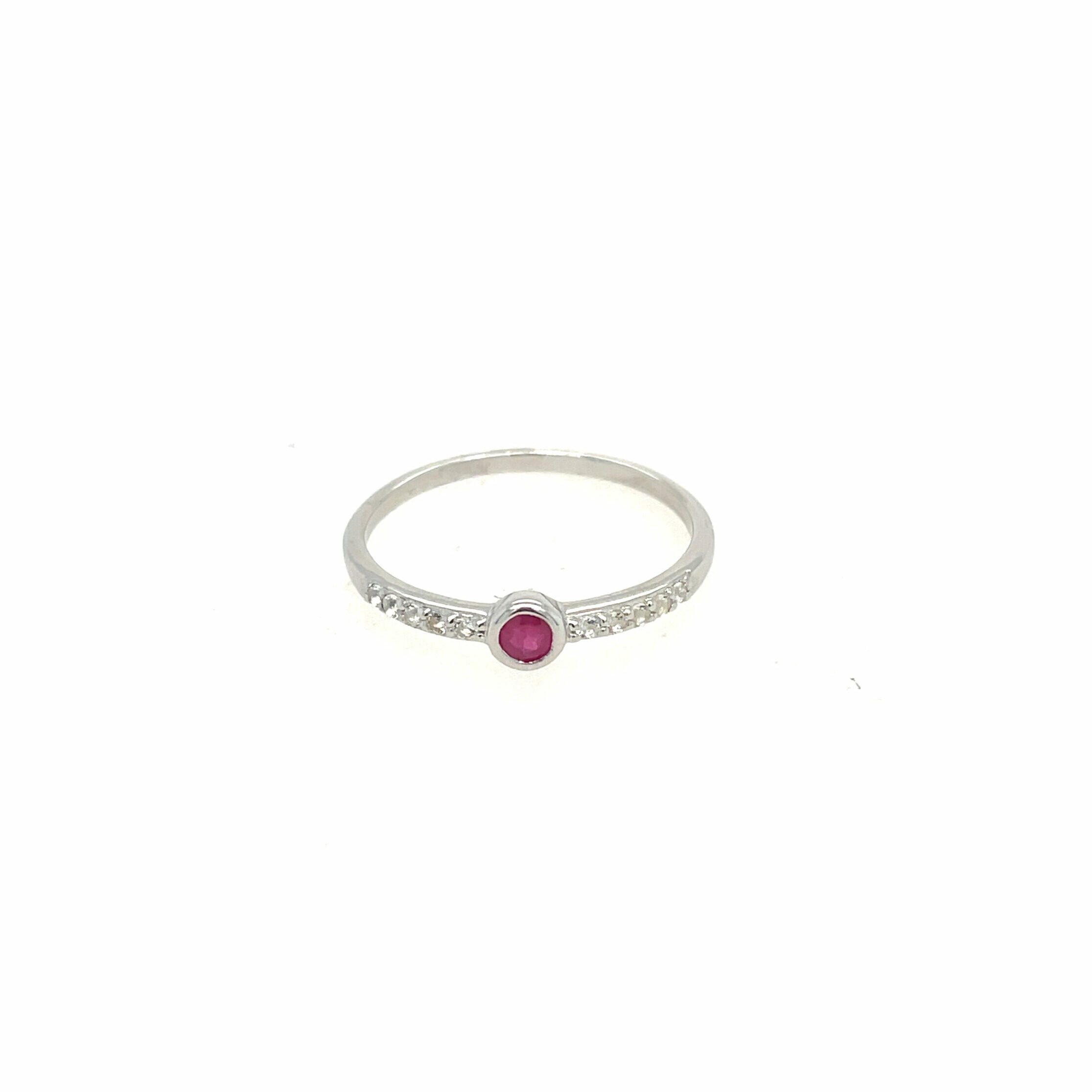 Sterling Silver Ruby Stacking Ring