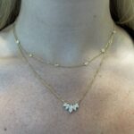 Yellow Gold Graduated Marquise Diamond Necklace