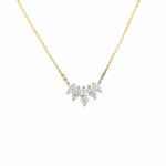 Yellow Gold Graduated Marquise Diamond Necklace