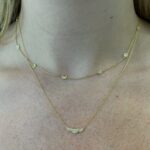 Yellow Gold Diamond Station Necklace