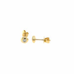 Yellow Gold Bezel Diamond Stud Earrings