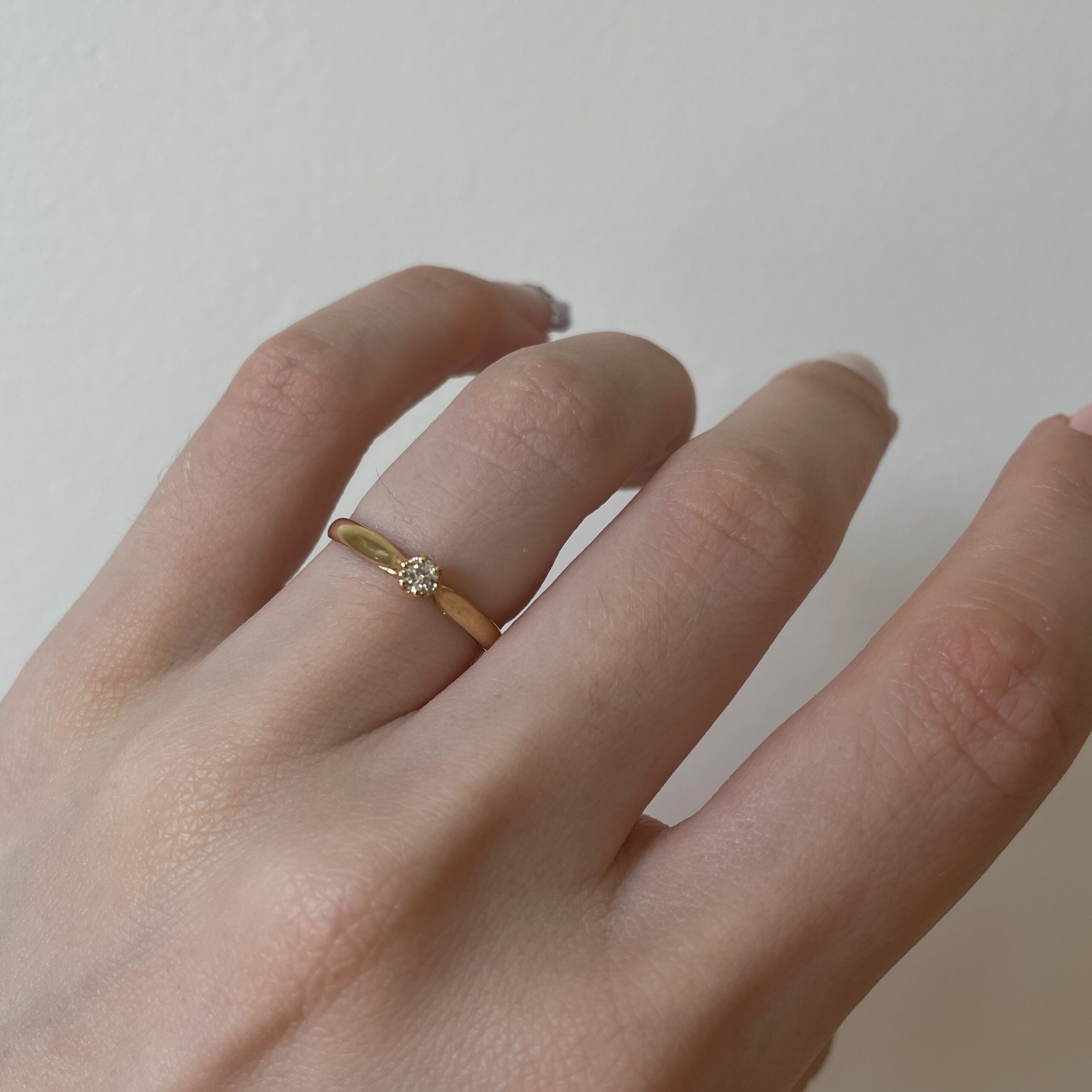 Estate: Yellow Gold Diamond Promise Ring