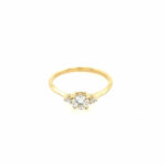 Estate: Yellow Gold Diamond and Moissanite Engagement Ring