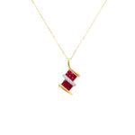 Estate: Yellow Gold Ruby and Diamond Pendant