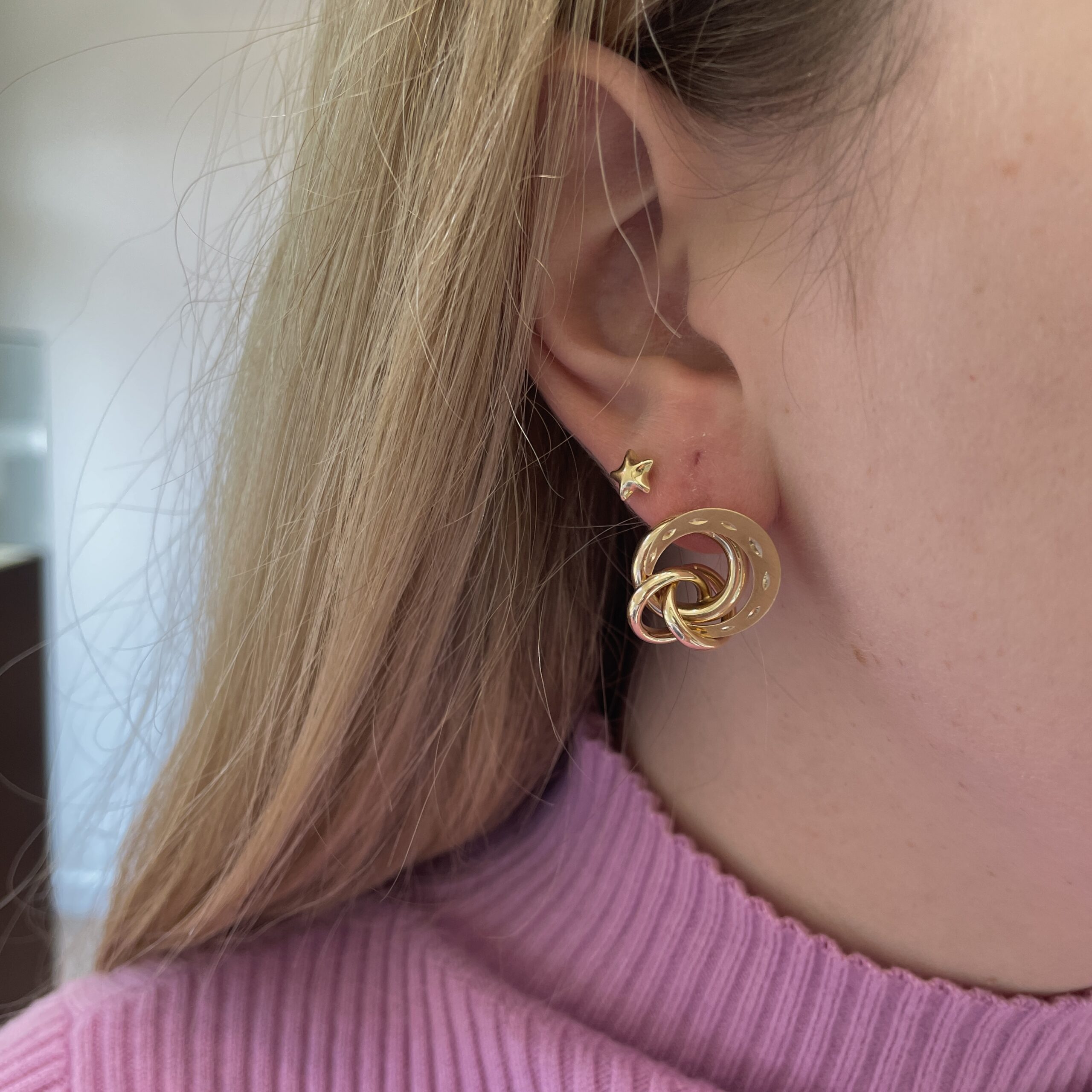 Estate: Yellow Gold Multi-Loop Stud Earrings