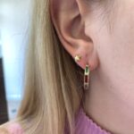 Estate: Diamond, Ruby, Sapphire, and Emerald Hoop Earrings