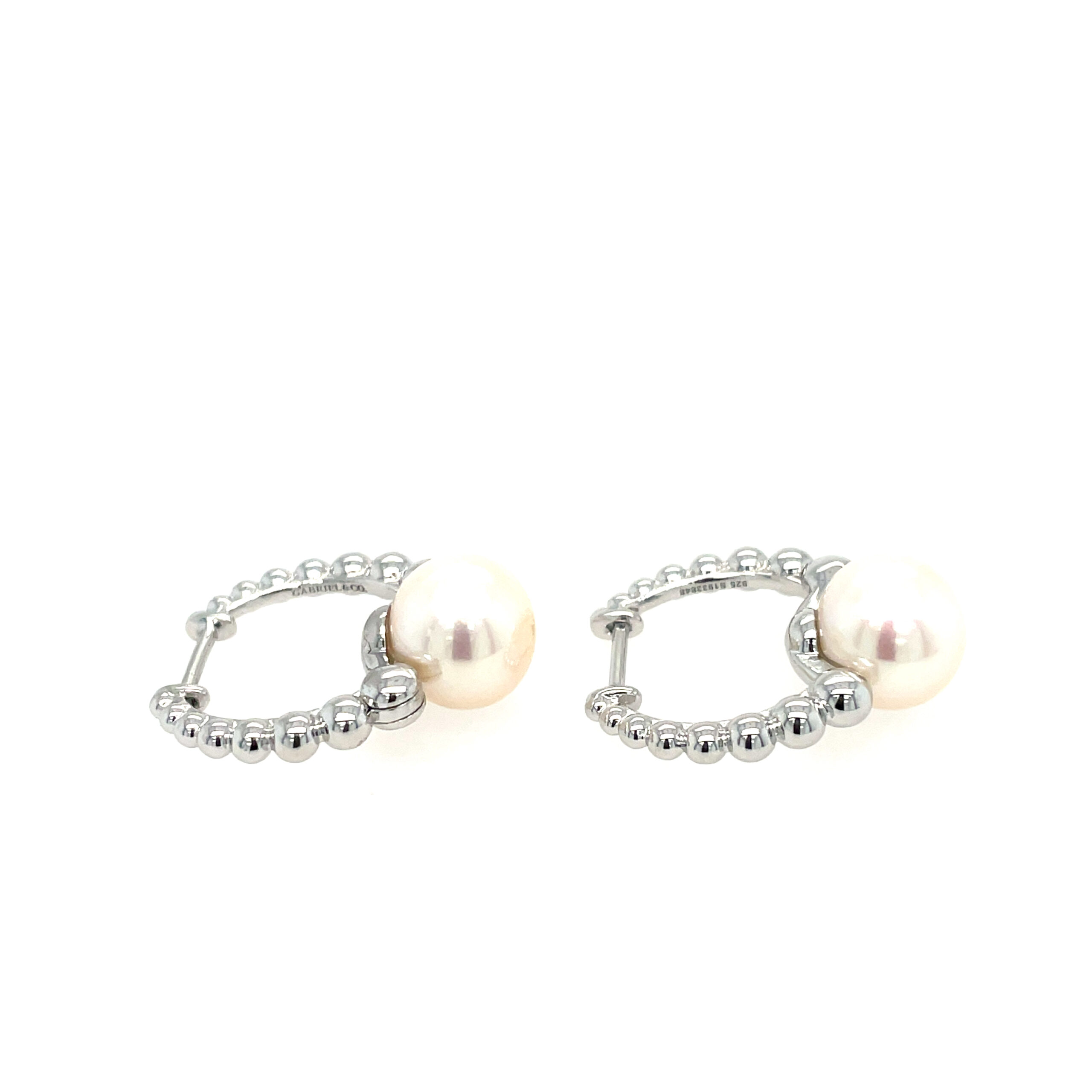 Sterling Silver Freshwater Pearl Huggie Earrings