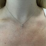 Sterling Silver Cross Pendant Necklace with Diamond Accent