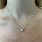 Sterling Silver Pearl Necklace with Diamond Accent