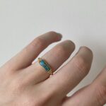 Sterling Silver Yellow Gold Plated Ring with Turquoise