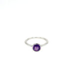 Sterling Silver Bezel Set Amethyst Ring