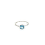 Sterling Silver Bezel Set Blue Topaz Ring