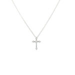 Sterling Silver Cross Pendant Necklace with Diamond Accent