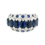 White Gold Sapphire and Diamond Ring