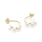 Yellow Gold Freshwater Pearl Earrings