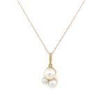 Yellow Gold Freshwater Pearl Drop Necklace