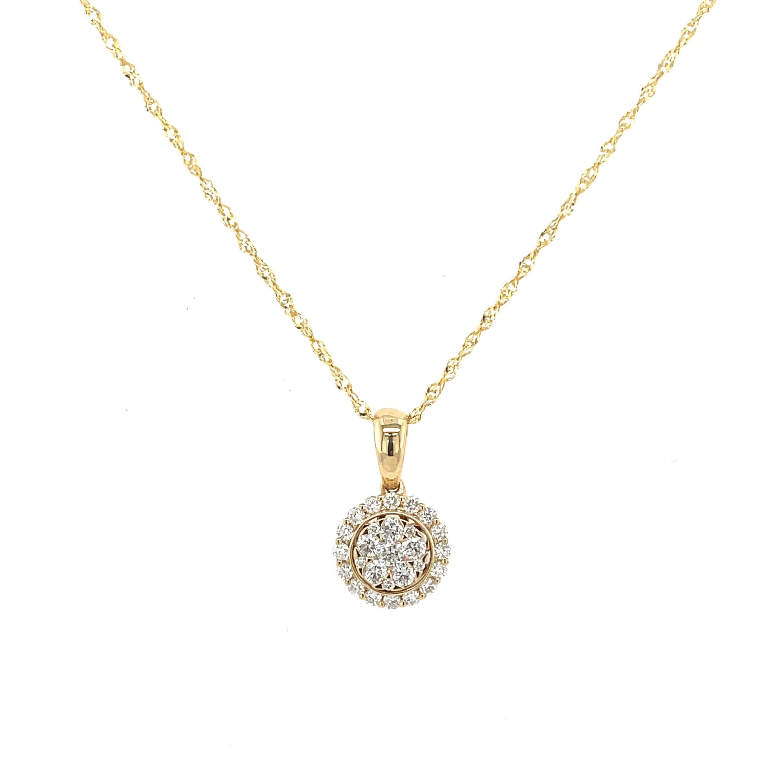 Yellow Gold Diamond Pendant Necklace