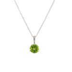 White Gold Peridot Pendant Necklace