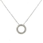 White Gold Open Circle Diamond Necklace